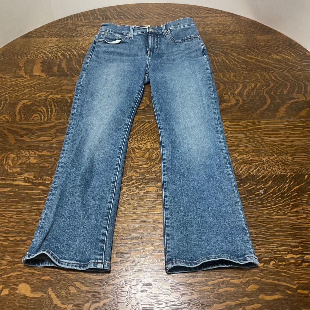 Madewell Kick Out Jeans Womens 26P Blue Mid-Rise Stretch Denim